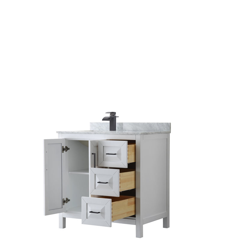 Daria 36'' W Single Vanity, White, Matte Black