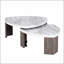 Ensemble de table triangulaire 3 pièces de style contemporain avec motif en marbre, conception peu encombrante pour le salon principal