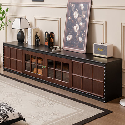 French-Style Vintage Red Oak TV Stand by Canora Grey