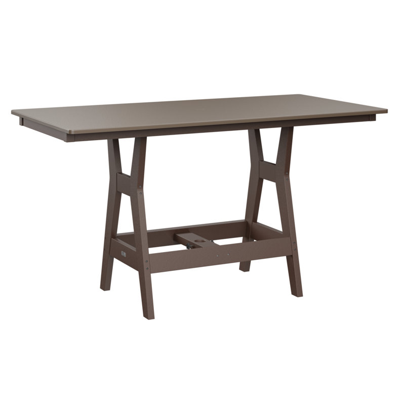 Table de salle à manger rectangulaire 66 po Berlin Gardens Harbor, Bronze martelé, Brun chocolat