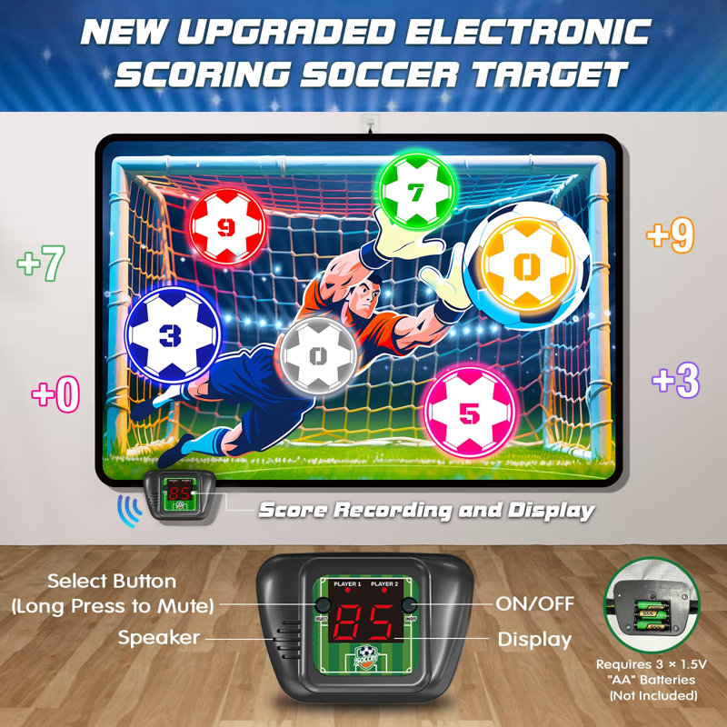 Ensemble de jeu de pointage de soccer avec deux modes de jeu - jeu intérieur doux pour les enfants de 3 à 8 ans