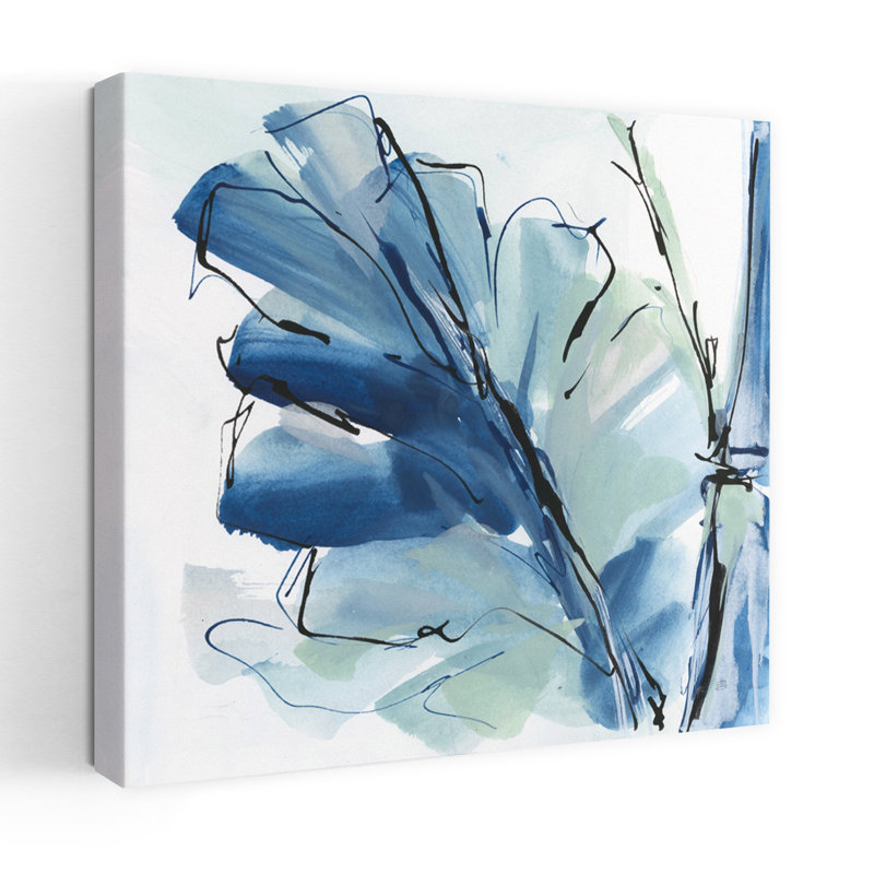Luxe, feuille de bananier I, art abstrait de paysage tropical, H 24 po x l 24 po