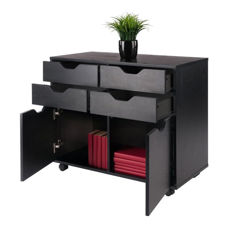 Crandon 4 ou plus. -Armoire de rangement à tiroirs, Noir