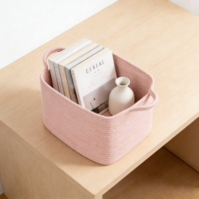 Woven Storage Basket With Handles, Multipurpose Jute Organizer For Shelves, Toys, Towels, And Home Decor, Foldable Design For Easy Storage