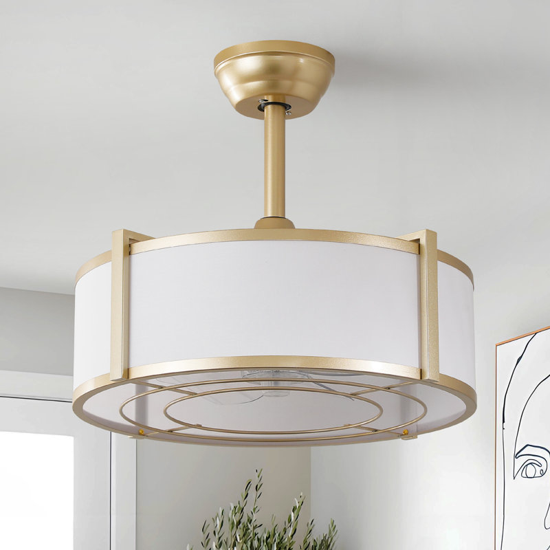 19'' Modern Ceiling Fan With Light, Gold
