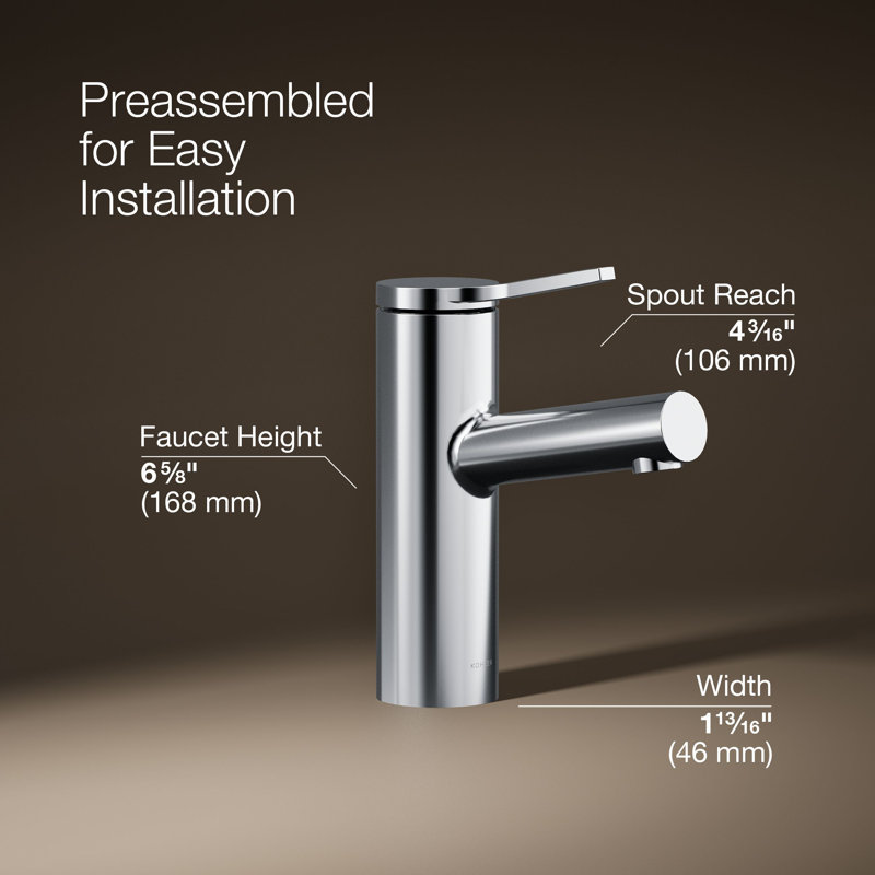 Robinet de lavabo pour salle de bain à poignée simple Elate, 1,2 gal / min, Chrome poli