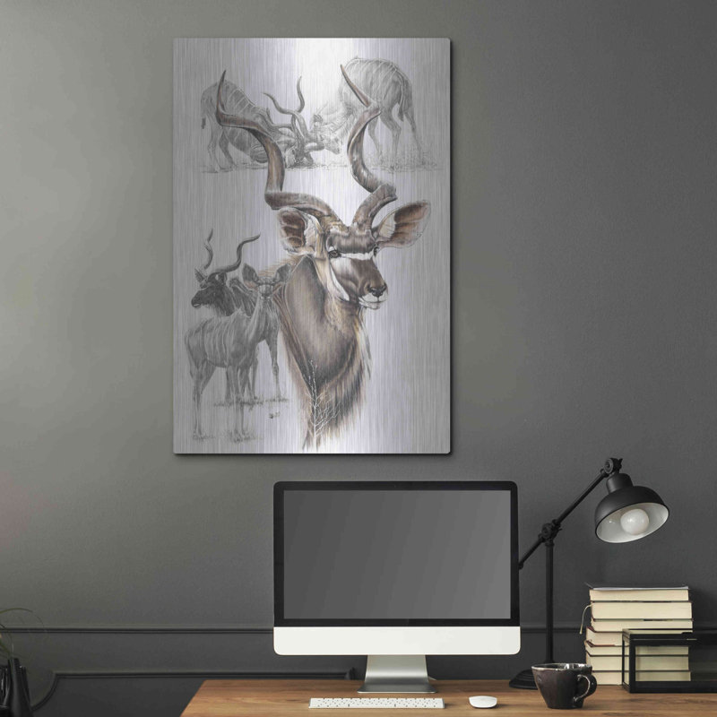«Kudu» par Barbara Keith - reproduction sur métal, L 24 po x H 36 po x P 0,13 po