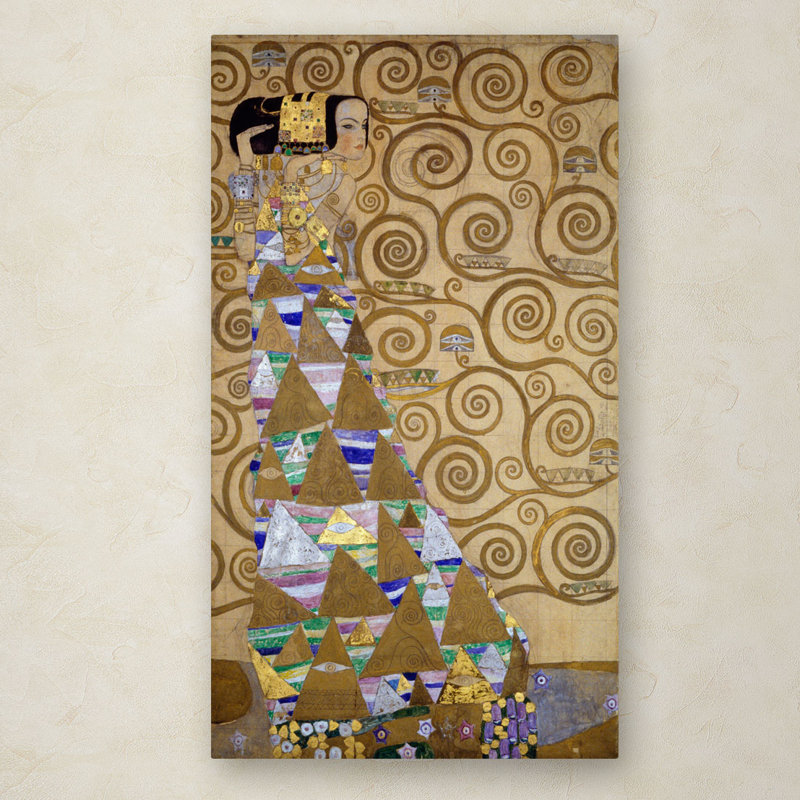 "Expectation 1905-09" by Gustav Klimt Painting Print on Wrapped Canvas, 24" H x 14" W x 2" D