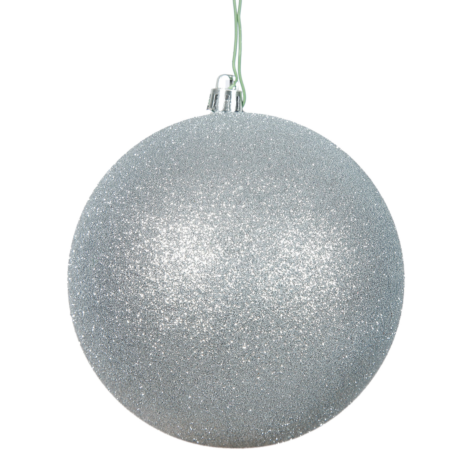 Holiday Décor Ball Ornament, 3" H x 3" W x 3" D, Silver Glitter