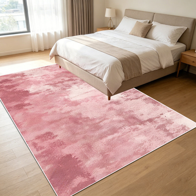 1PC pink watercolor abstract distressed texture area rugs, Soft and Comfortable, easy-to-maintain, machine washable Indoor floor mat, suitable for living room, bedroom, dining area, home office, entryway, patio, backyard, Home Decor, Outdoor Decor.