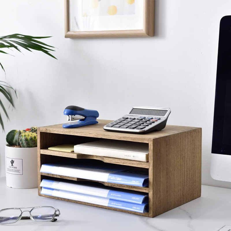 Solid Wood Desk Organiser