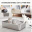 Cat Litter Box, Top And Side Entry Enclosed Litter Box With Flip Top
