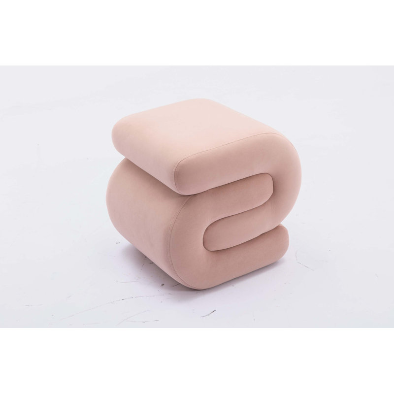 Merchiston Solid Wood Accent Stool, Pink
