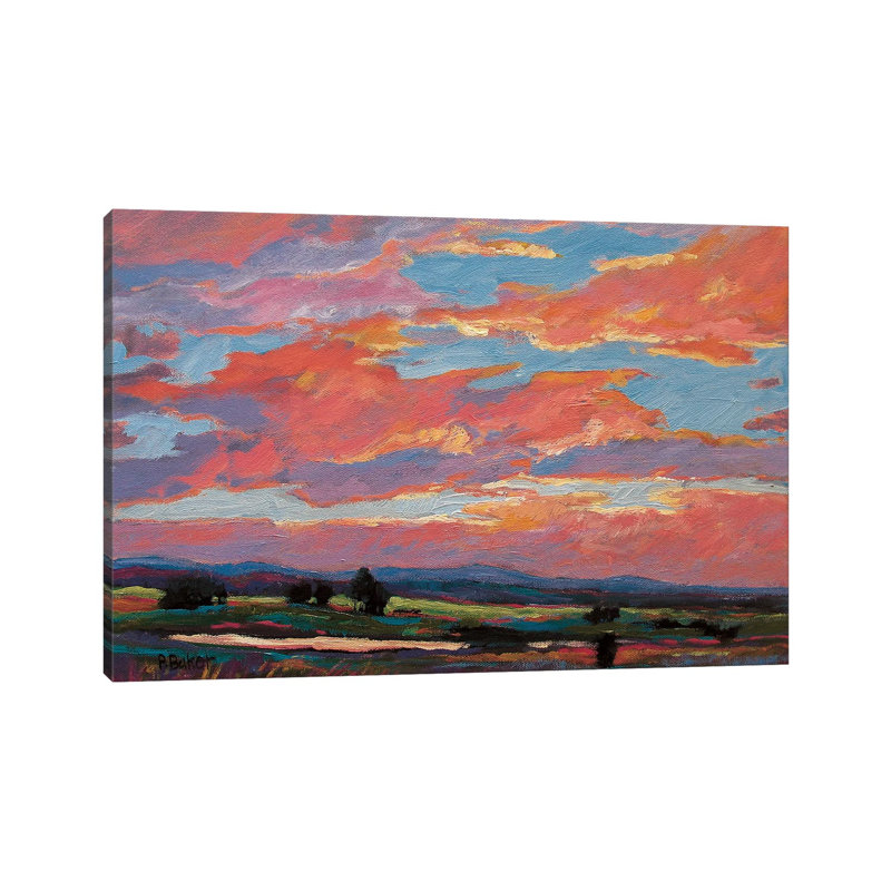 Pink Clouds Over The Foothills by Patty Baker - Gallery-Wrapped Canvas Giclée on Canvas, 20.32 cm H x 30.48 cm W, No Frame
