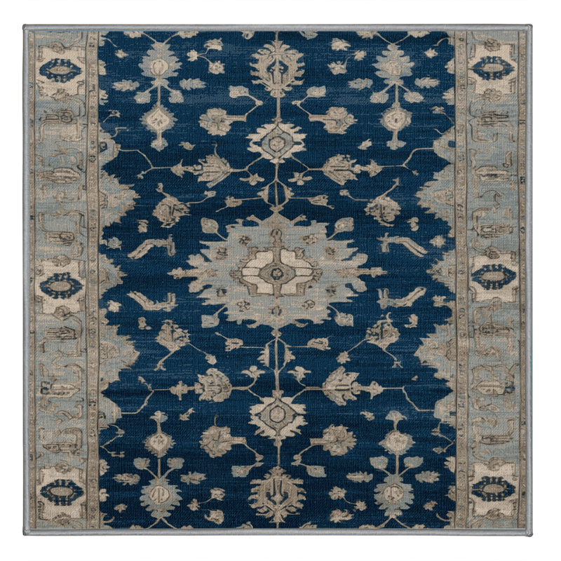 Tapis gris lavable à la machine, Carré 5 pi