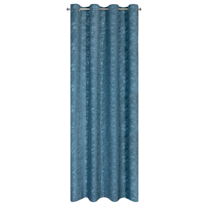 Abinash Blackout Curtains Single Panel, Blue