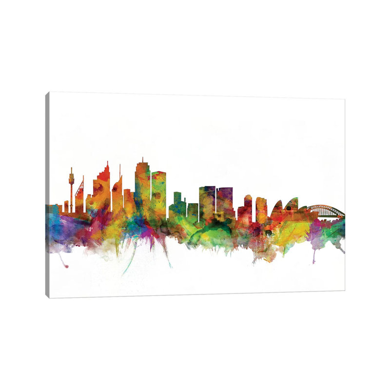 Sydney, Australia Skyline by Michael Tompsett - 1 Piece Wrapped Canvas Wall Art, 30.48 cm H x 45.72 cm W