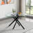 5 Piece Round Glass Dining Table Set for 4, Modern 47.25" Glass Kitchen Table, Tufted Velvet Upholstered Dining Chair, Circle Dining Table and Chairs Set for Dining Room-1767220689