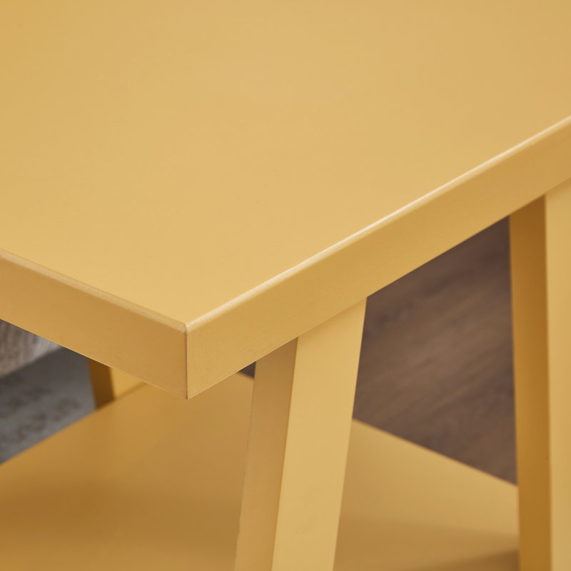 Angeleca End Table with Storage Shelf, Yellow, 23" H x 22" W x 23.5" D