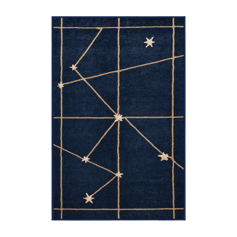 Tapis bleu lavable à la machine, Tapis de couloir 2 pi x 5 pi