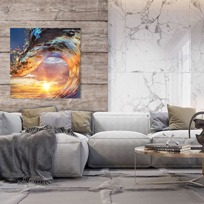 Sea Crest Sunset Print, Aluminum, 56" H x 56" W x 1.5" D