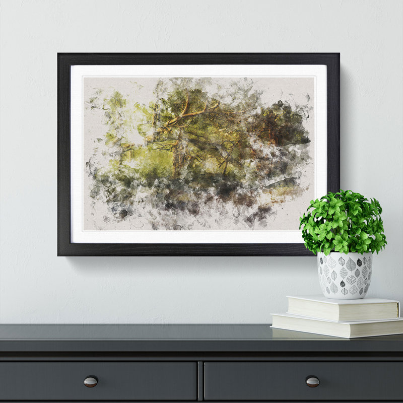 Mystical Forest - Picture Frame Painting Print, 36cm H x 48cm W x 2cm D, Black Framed