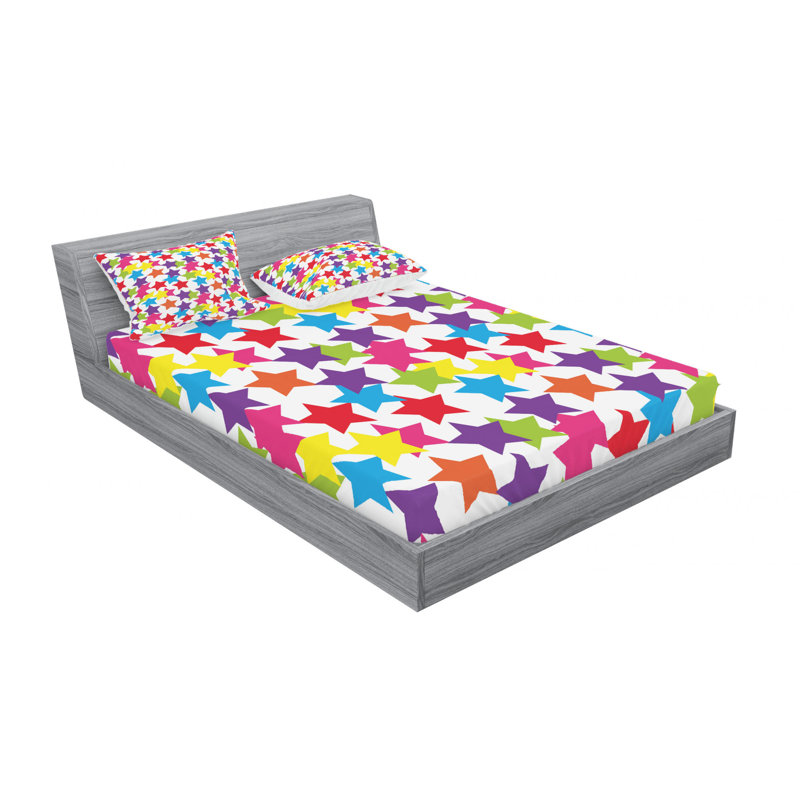 Ensemble de draps Funky Stars, Ensemble de draps pour lit double avec un drap-hou