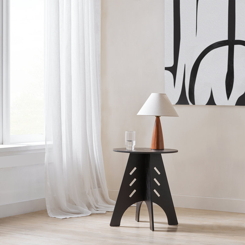 Matrim Solid Wood End Table, Black
