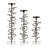 Modern Metal Aluminum Spiral Ring Pillar or Taper Candle Holder with Clear Square Base - Contemporary Sculptural Design Accent Decor for Stylish Tabletop or Shelf Display-87058132-87058134