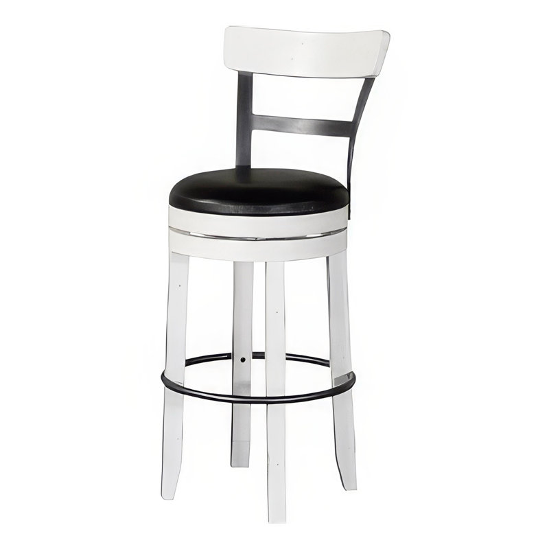 Ensemble de 2 tabourets pivotants Orso, similicuir noir, blanc, noir