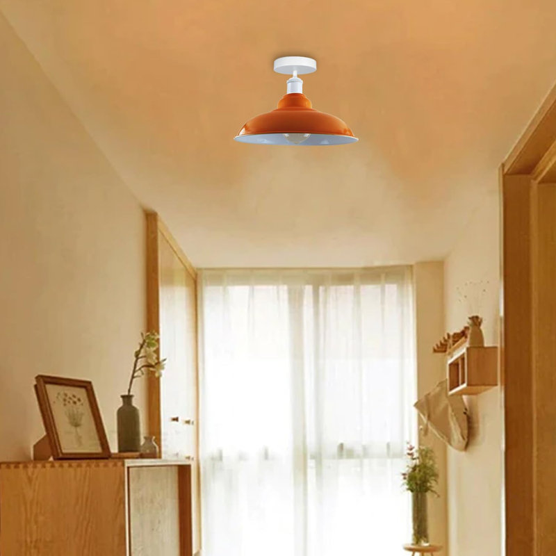 Navi Semi Flush Mount, Orange