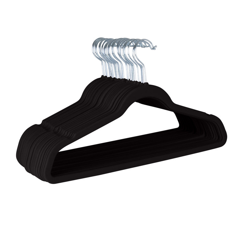 HOUSE DAY Black Plastic Hangers 60 Pack, Durable Clothes Hanger