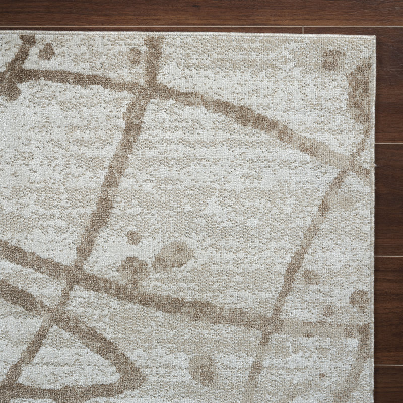 Machine Washable Archie Beige/Brown Rug, Runner 2'6" x 8'