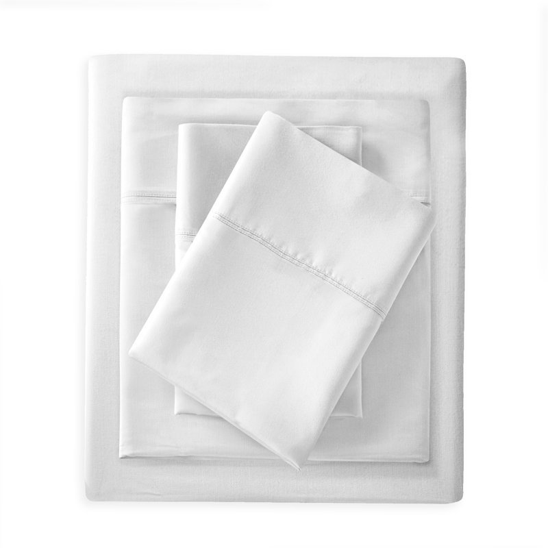Soft & Silky Cotton Rayon Sheet Set, Full/Double, Light Gray