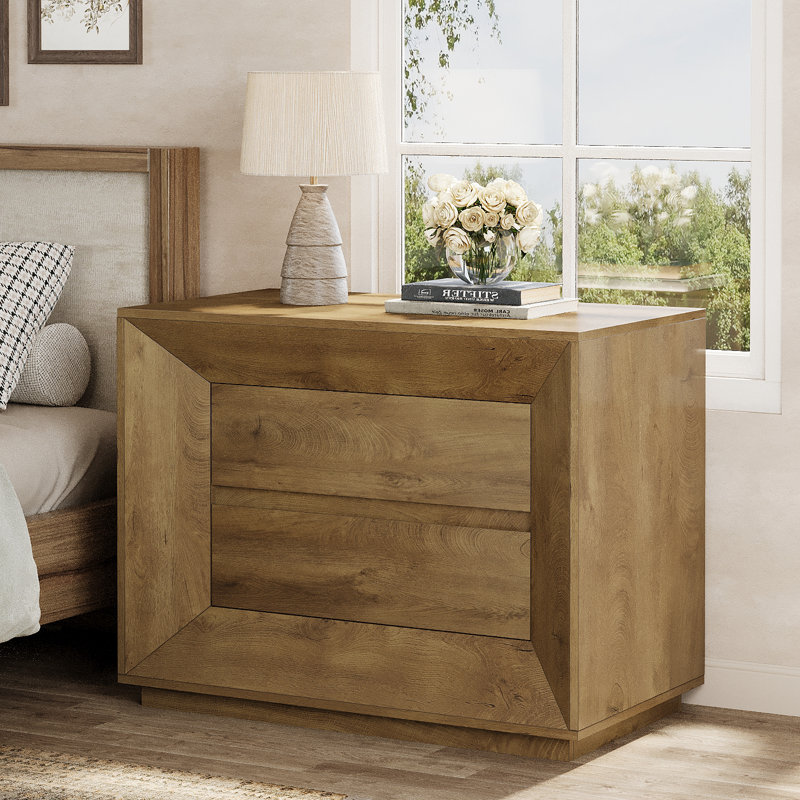 Ensemble de 2 tables de chevet surdimensionnées, Chêne