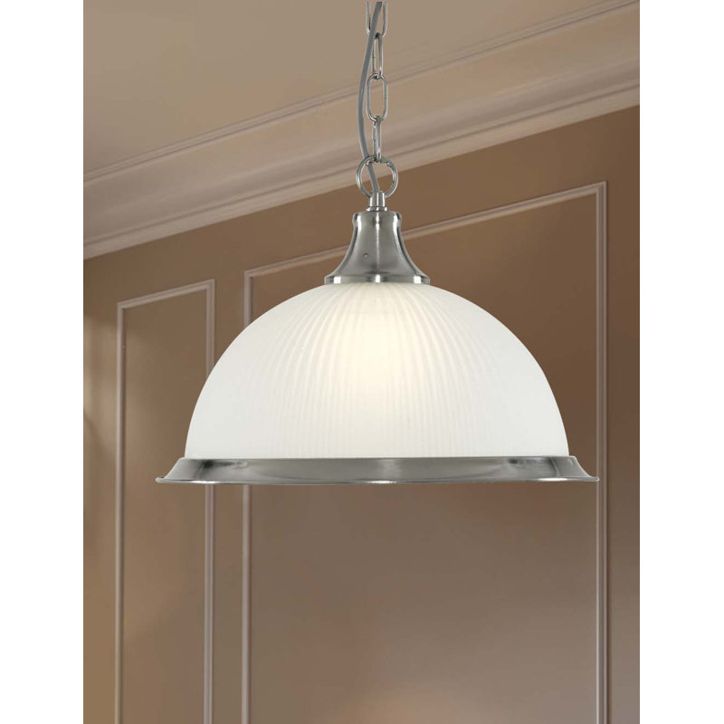 Arnott 1 - Light Dome Pendant, Opaque, Satin Silver