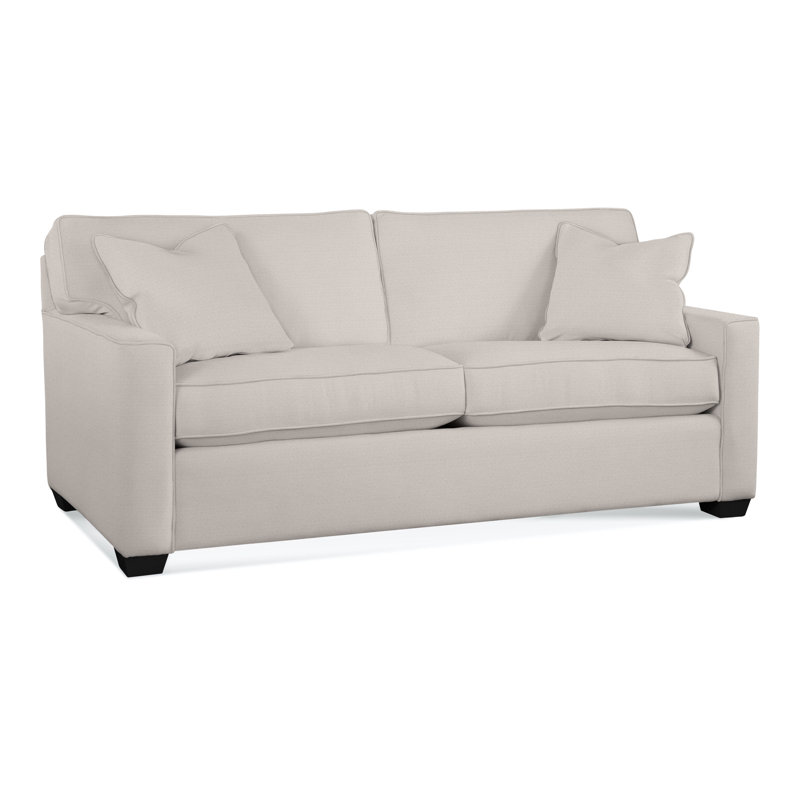 Frye 81'' Upholstered Sofa, White Textured Performance; 0865-91, Black