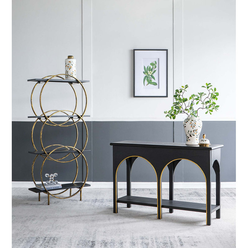 Elegant Modern Console Table with Gold Accents