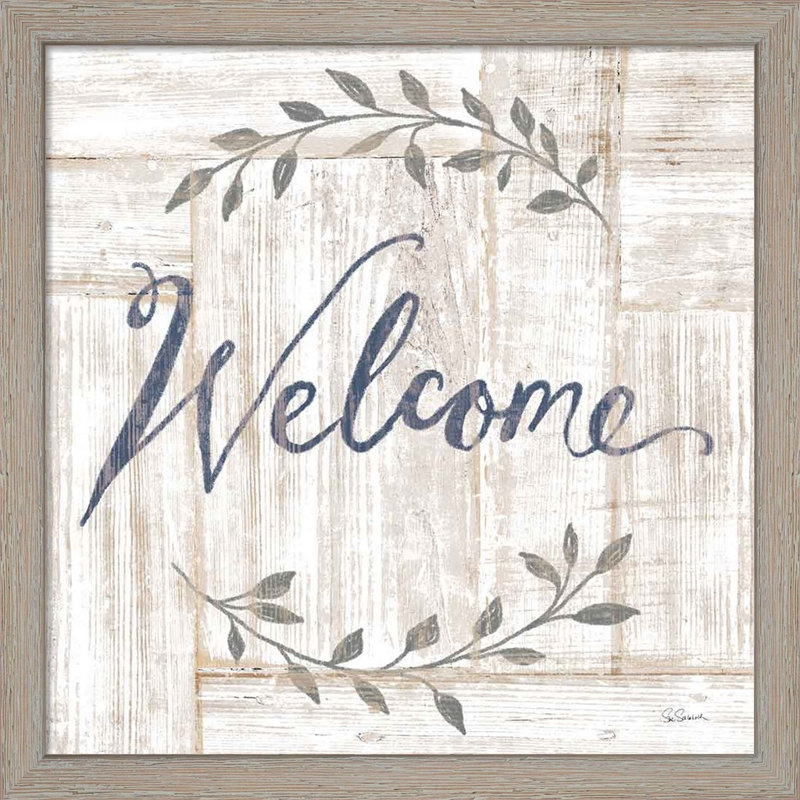 Woodgrain Welcome par Sue Schlabach - impression encadrée