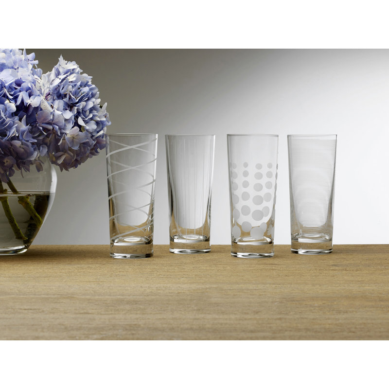 Cheers 19.75 oz. Etched Highball Glass Set