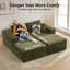 Canapé modulaire 2 places avec méridienne, assise profonde, accoudoirs larges et coussins décoratifs pour petits espaces ou appartements, aucun assemblage requis-1768916921