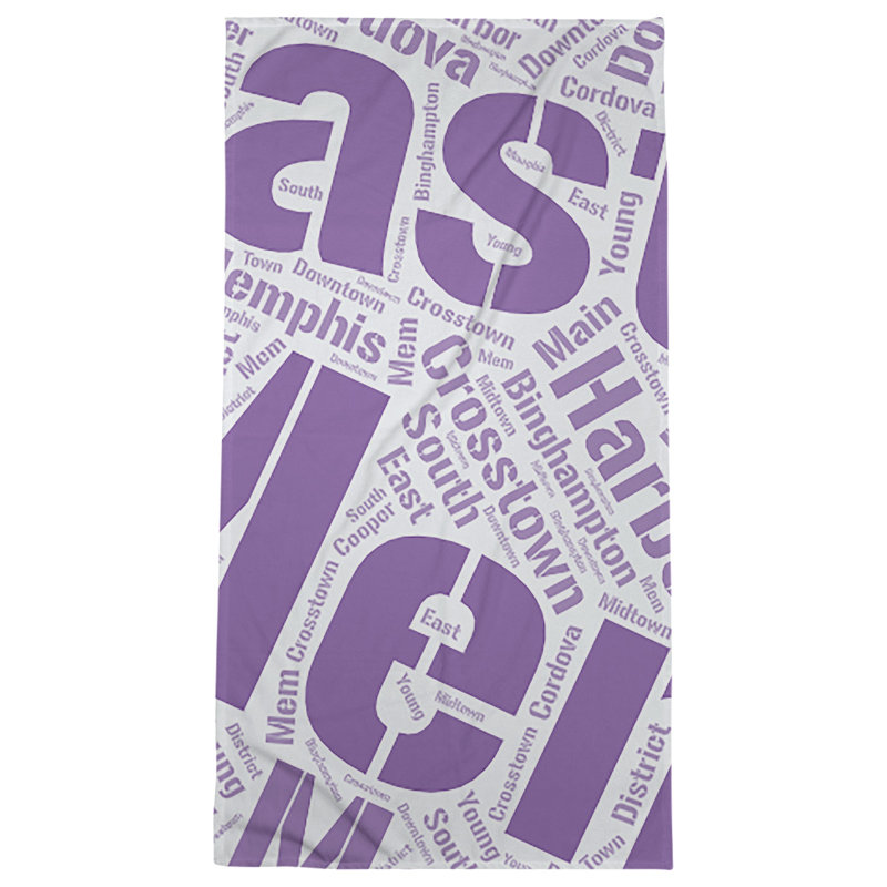 Bath Towel, Purple, Poly/Cotton, Memphis