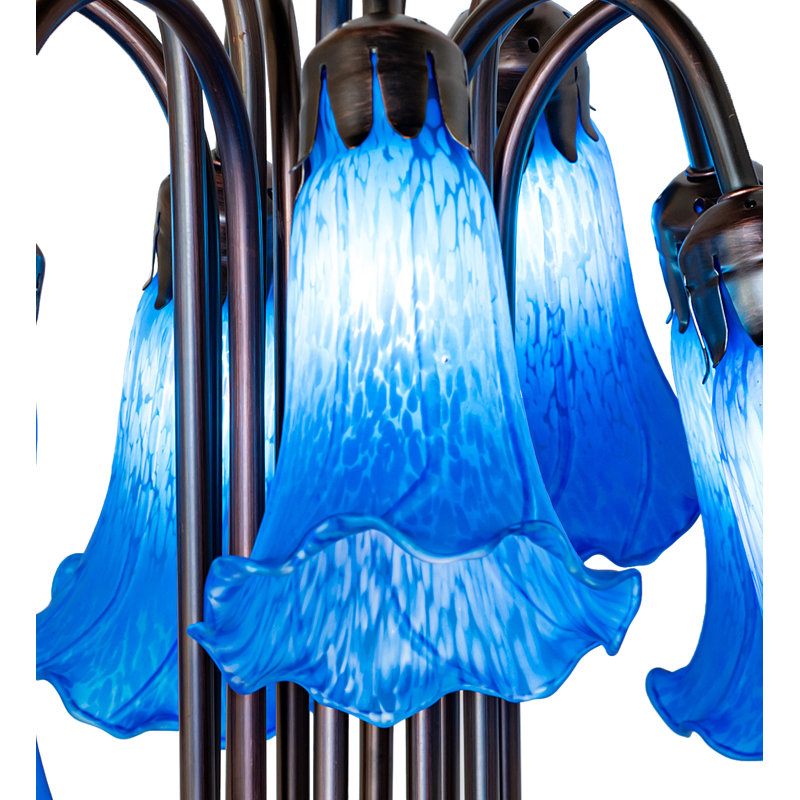 Lampe de table 24 lumières lys 24 "Tiffany Pond, 22", Bleu