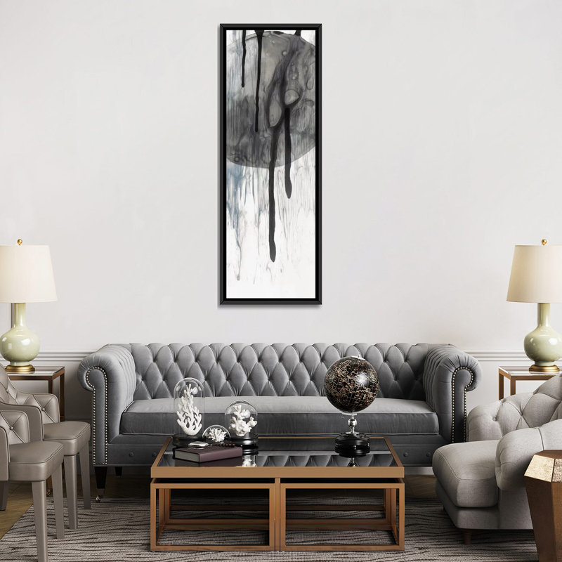 «Dripping Circles», reproduction sur toile, H 36 po x l 12 po x P 1,5 po, Toile avec cadre noir