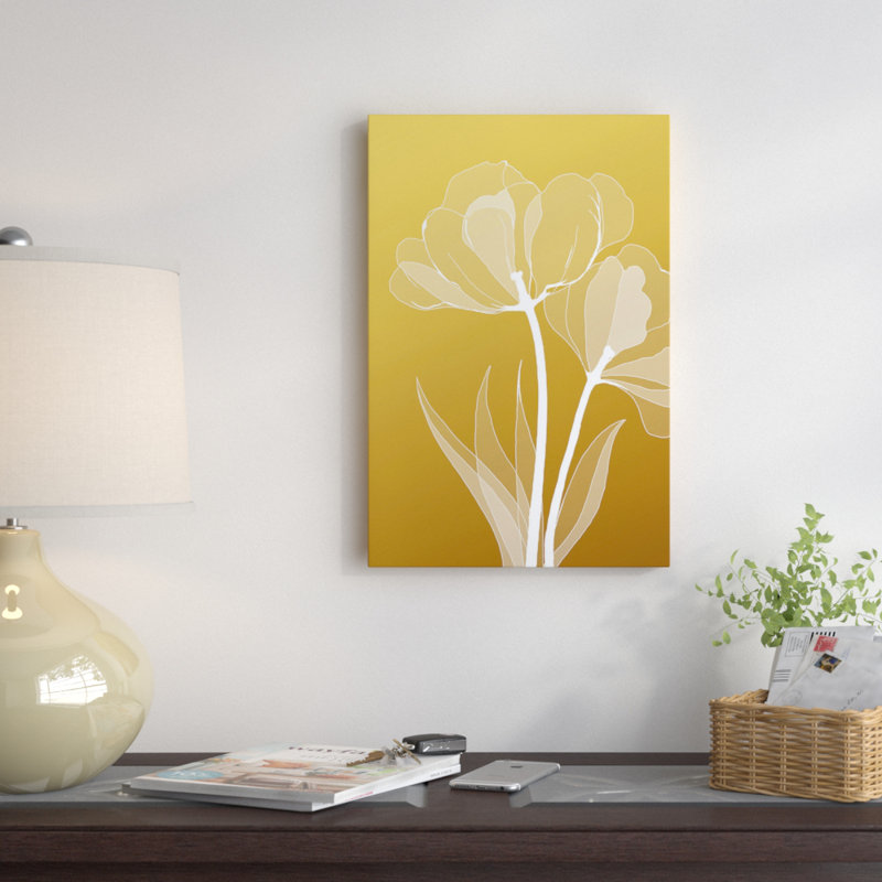 « floral vi », impression sur toile, H 12 po x l 8 po x P 0,75 po, Toile tendue, Pas de tapis