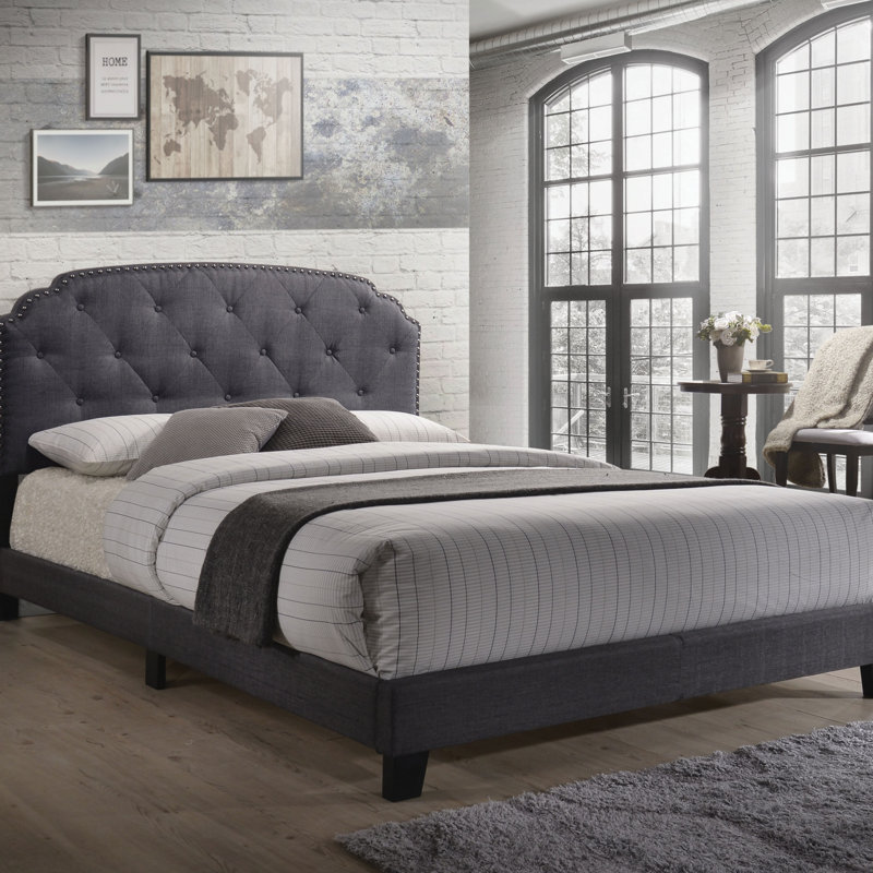 Grand lit en tissu Tradilla Grey