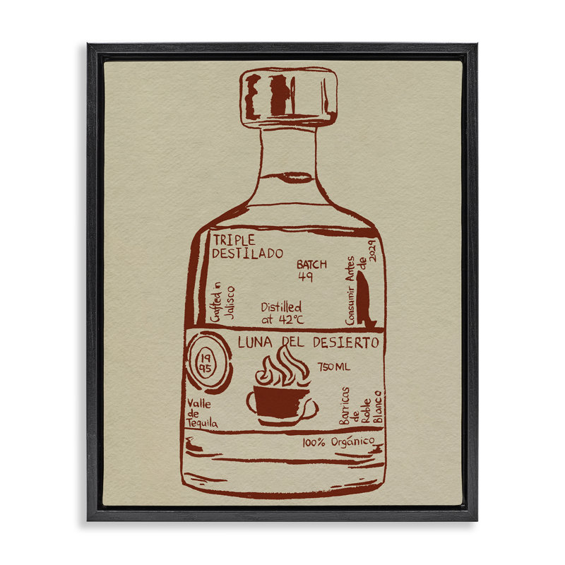 Cadre flottant Minimal Liquor Essence, design par Melissa Wang, H 21 po x l 17 po, Cadre flottant noir de jais