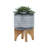 Ceramic 5" Aztec Planter On Wooden Stand