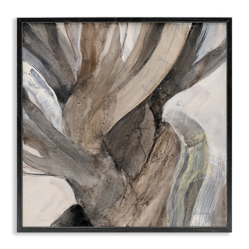 Art abstrait giclée par Albena Hristova, H 12 po x l 12 po, Giclée encadrée noir minuit