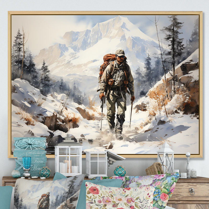 Randonnée dans les Alpes françaises sur toile, Cadre naturel flottant, H 30 po x l 40 po x P 1,5 po